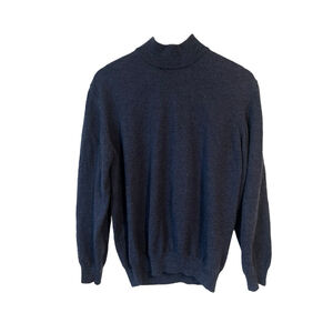 John Ashford Sweater Womens Large Blue Wool Mock Neck Vintage